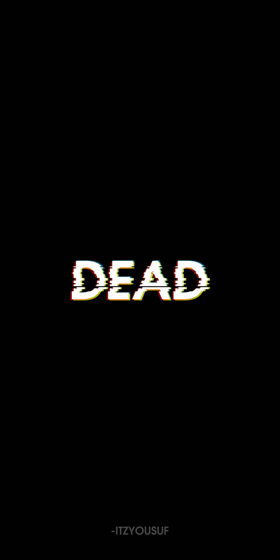 黑色背景上顯示「DEAD」的故障霓虹文字。