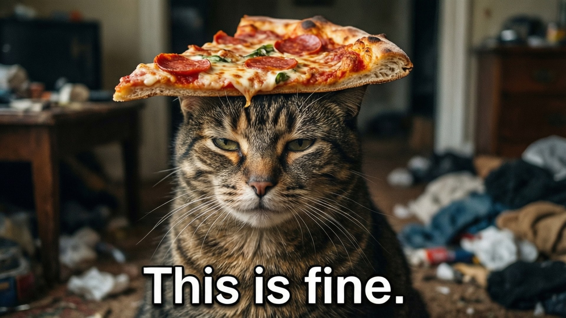 This Is Fine 貓 壁紙