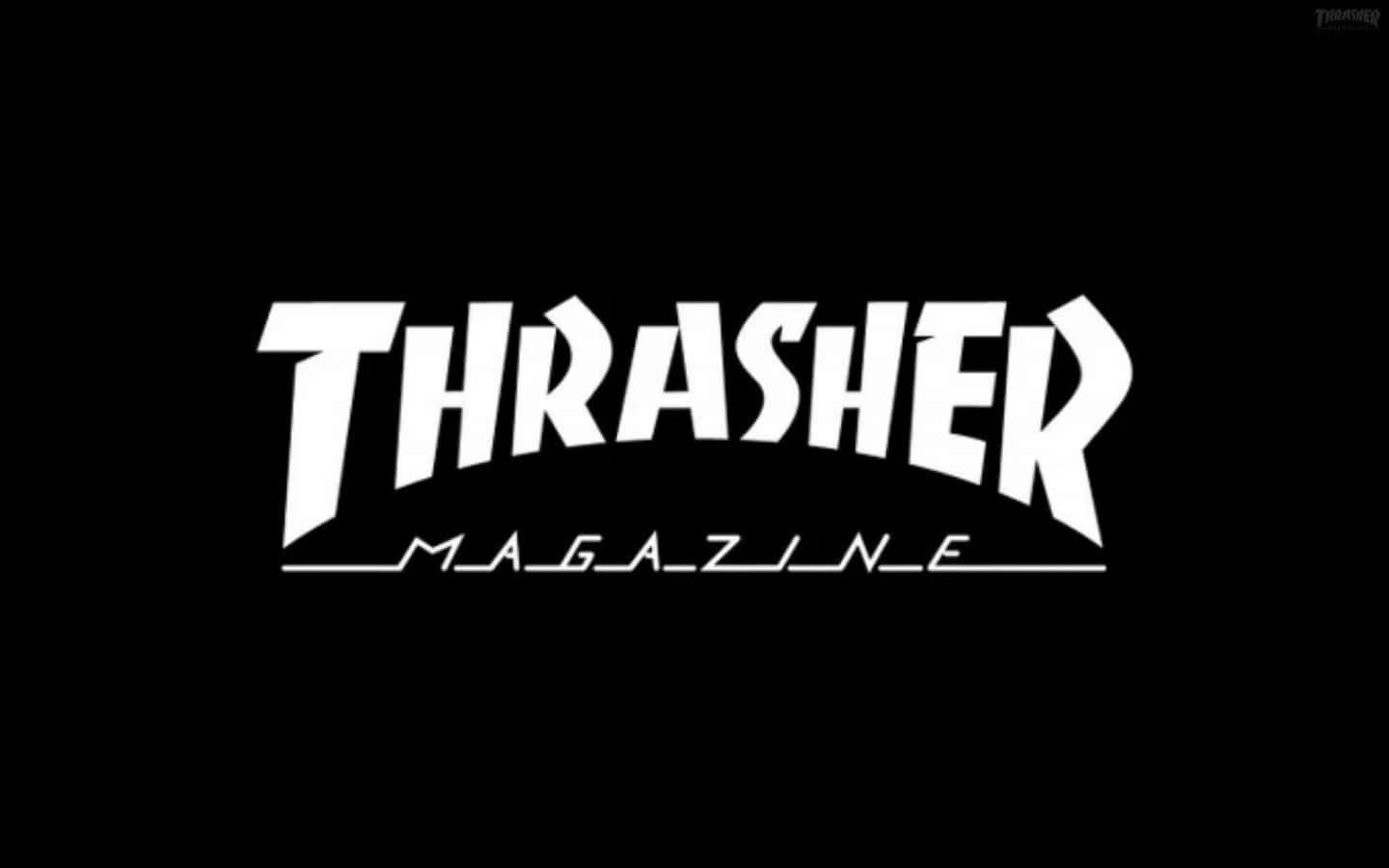 Thrasher 雜誌標誌印在黑色背景上 壁紙