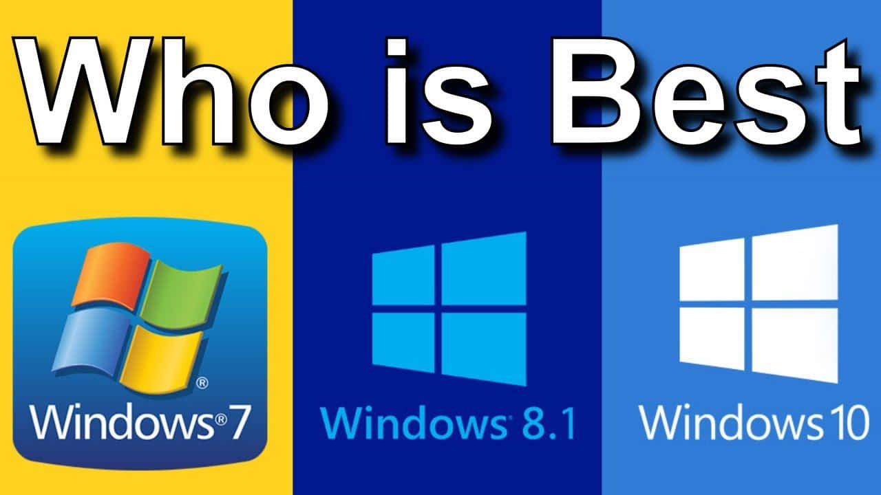 三個 Windows 作業系統標誌，附有文字詢問誰最好