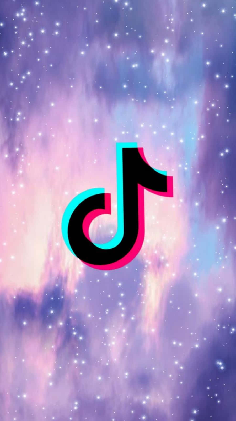 TikTok 標誌在星空中的天際 壁紙