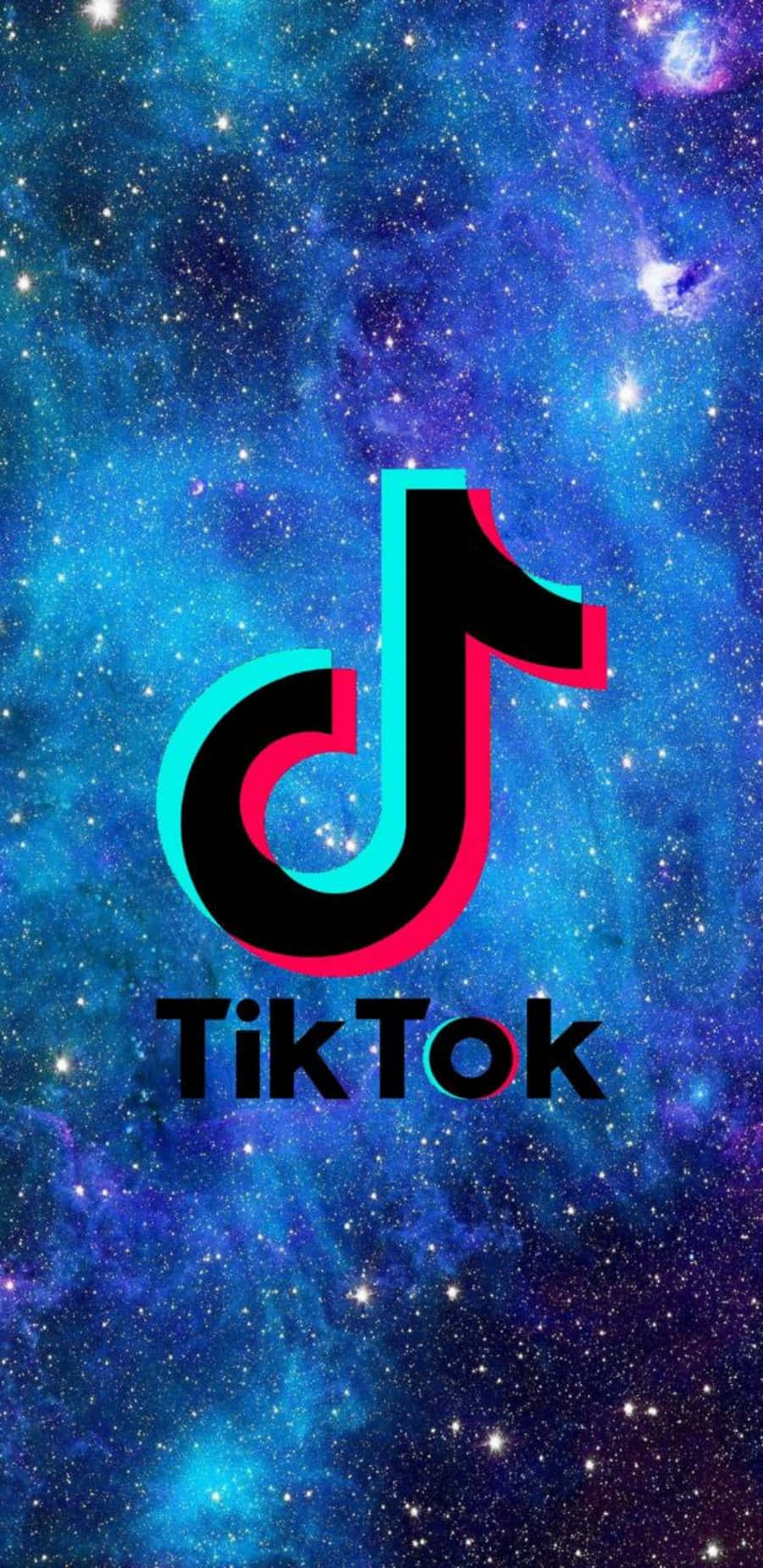 TikTok 標誌配以銀河背景 壁紙