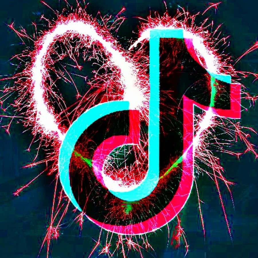 TikTok 標誌配煙花背景 壁紙