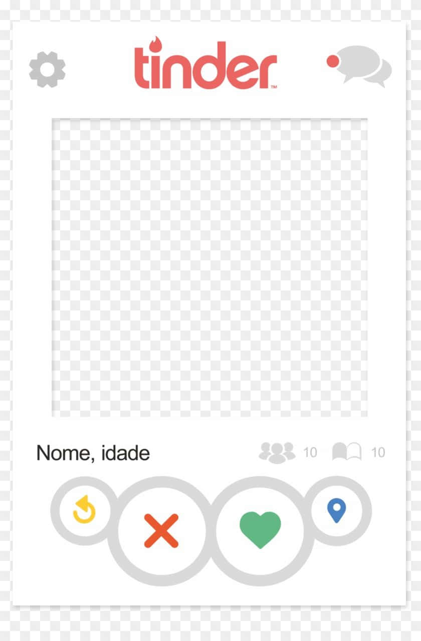 Tinder 交友應用程式個人資料卡，附有相片佔位符和操作按鈕。