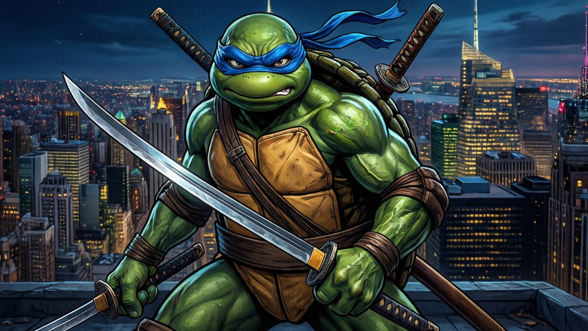TMNT 李奧納多屋頂 壁紙