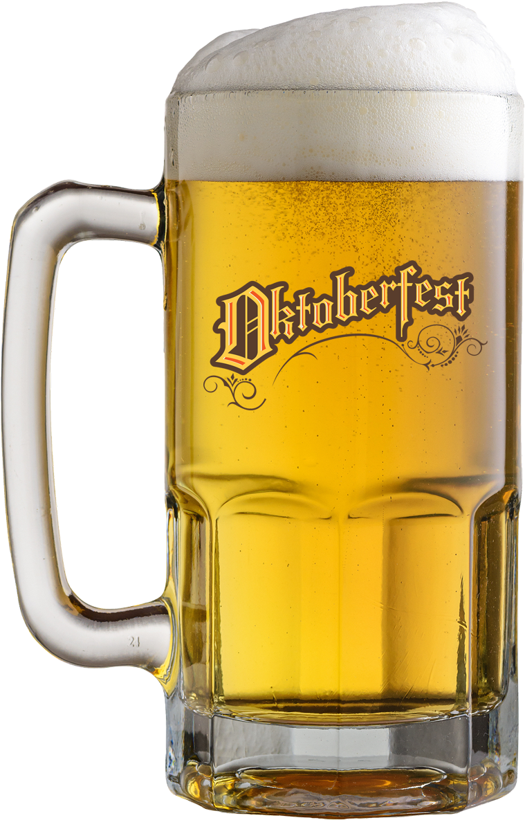 奧克toberfest 啤酒杯 壁紙 — 一個充滿泡沫的十月節啤酒杯，裝滿金色液體，頂部有厚厚的白色泡沫，背景為黑色。