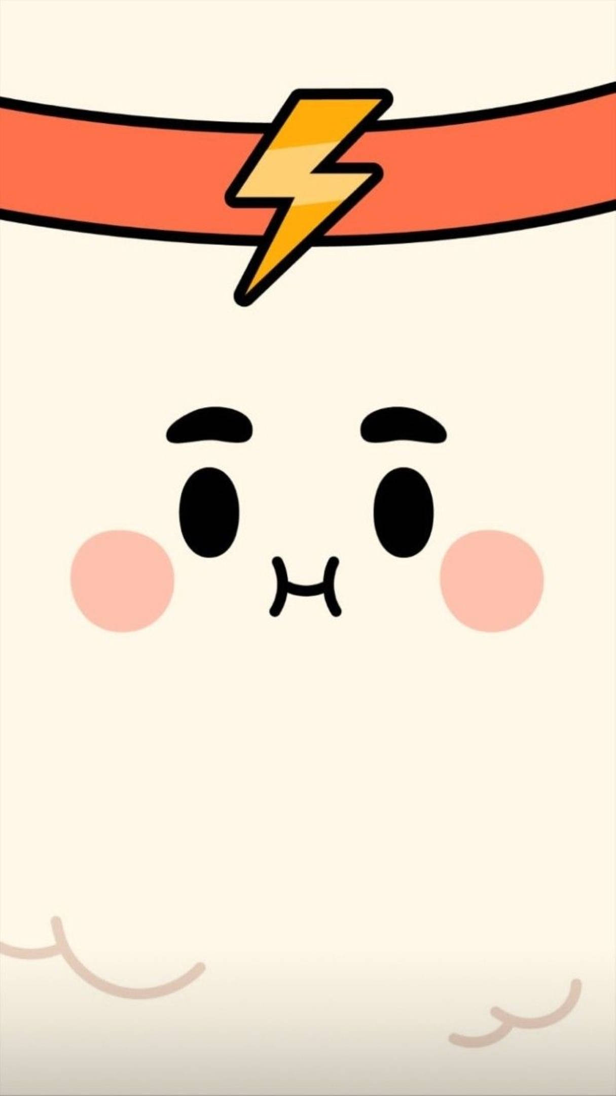 Toca Boca 雲朵 壁紙 — 一個可愛的卡通角色，額頭上有閃電標誌，臉頰紅潤。