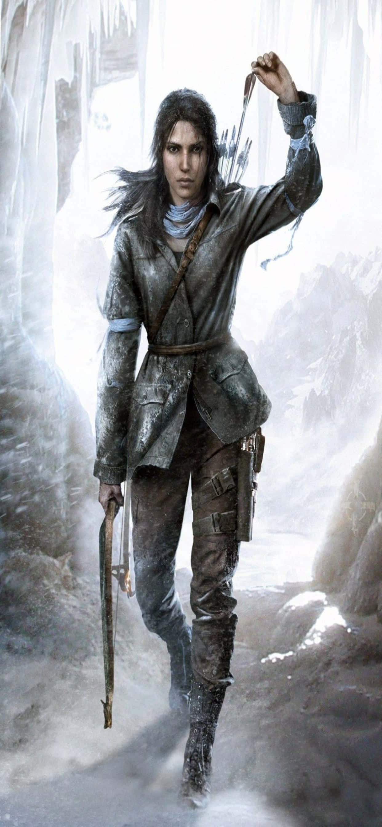 tomb raider——一個女人喺雪洞入面 壁紙