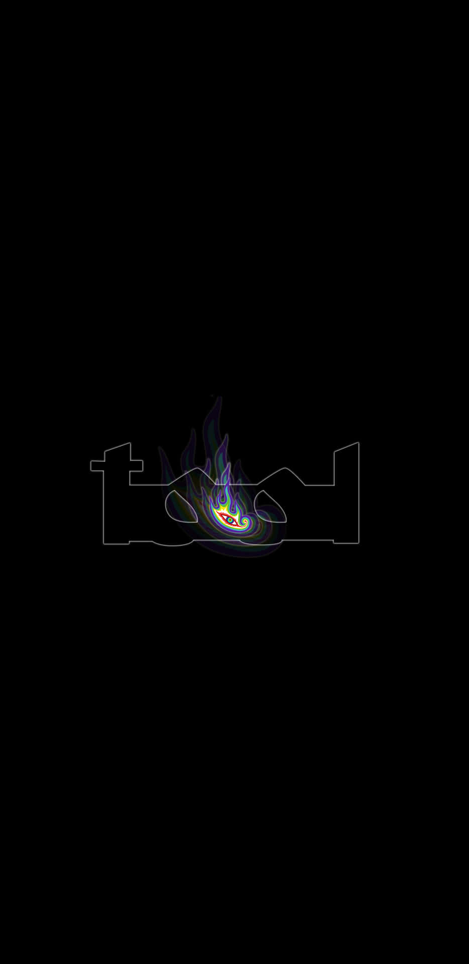 黑色背景上輪廓字樣 tool 內的霓虹火焰