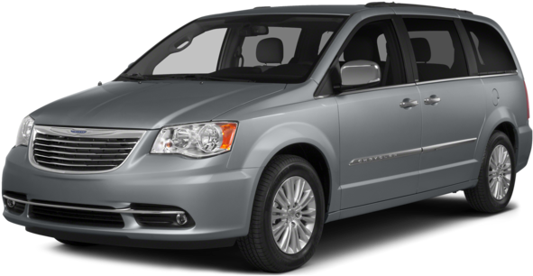 雪佛蘭Town & Country休旅車 壁紙 — 一輛時尚的銀色 Chrysler Town & Country 小型貨車以四分之三視角顯示在透明背景上。