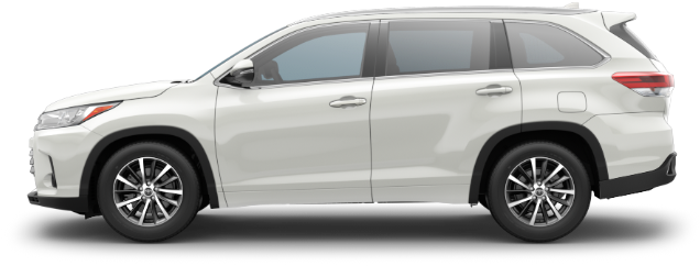 白色 Toyota SUV 側面視圖 壁紙 — 一輛時尚的白色SUV以側面輪廓展示在透明背景上，配有詳細的合金輪圈和有色車窗。