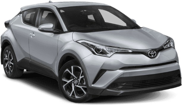 銀色Toyota跨界SUV 壁紙 — 時尚銀色豐田C-HR SUV在攝影棚燈光下展示，背景為純黑色。