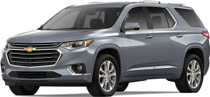 銀色雪佛蘭Traverse SUV側視圖 壁紙 — 一部時尚的銀色雪佛蘭Traverse SUV，以側面輪廓展示在透明背景上，帶有精細的鍍鉻飾件和合金輪圈。