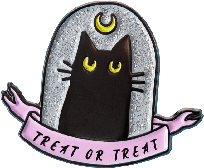 萬聖節黑貓Trick-or-Treat徽章 壁紙