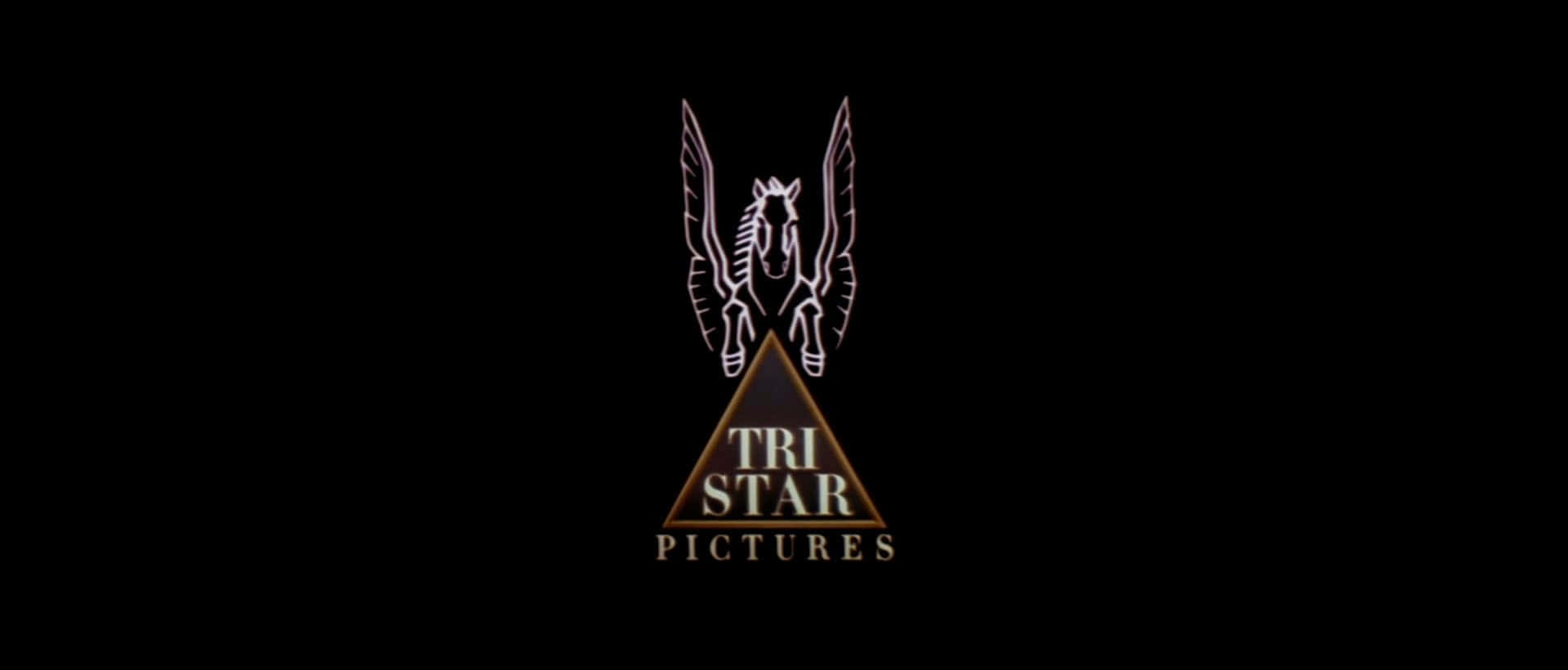 Tri Star Pictures 標誌，黑色背景上金色三角形內有一匹有翼馬。
