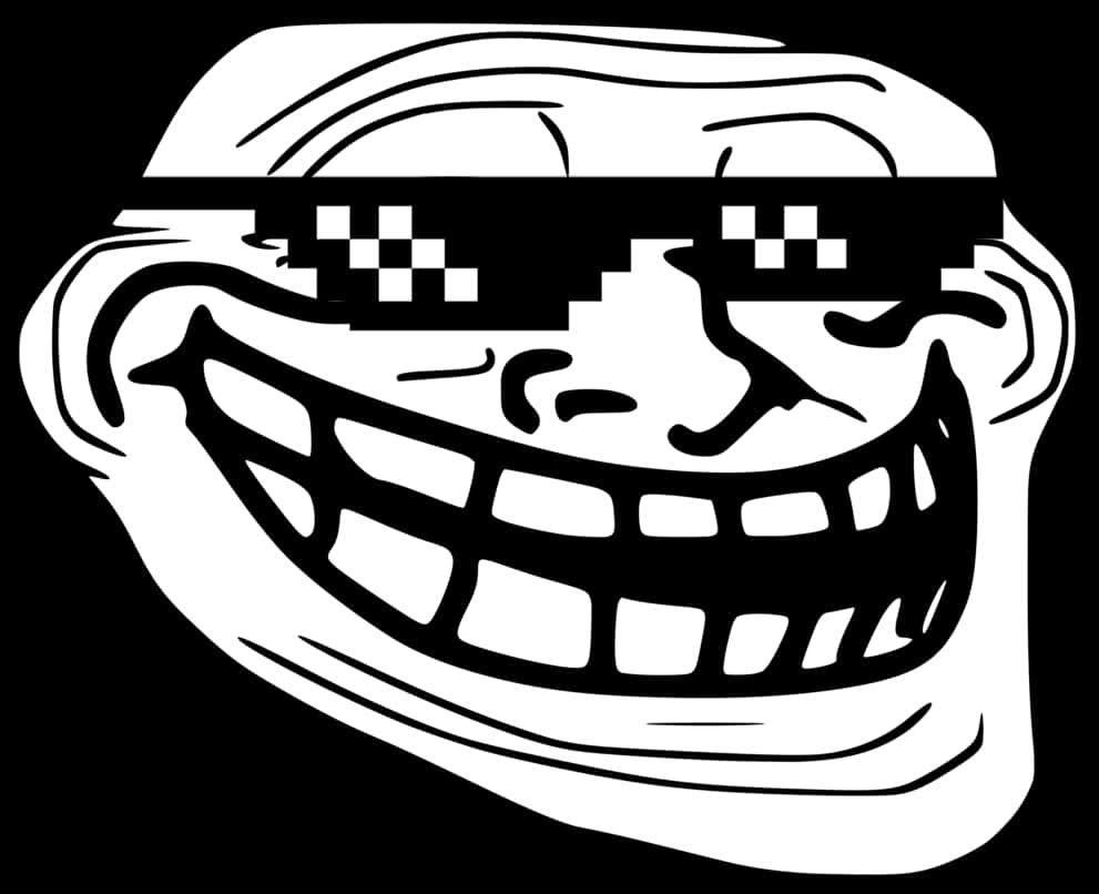 Trollface 搞笑表情黑白版 壁紙