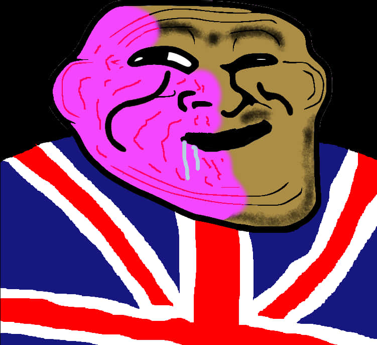 英國國旗T恤上的Troll Face 壁紙