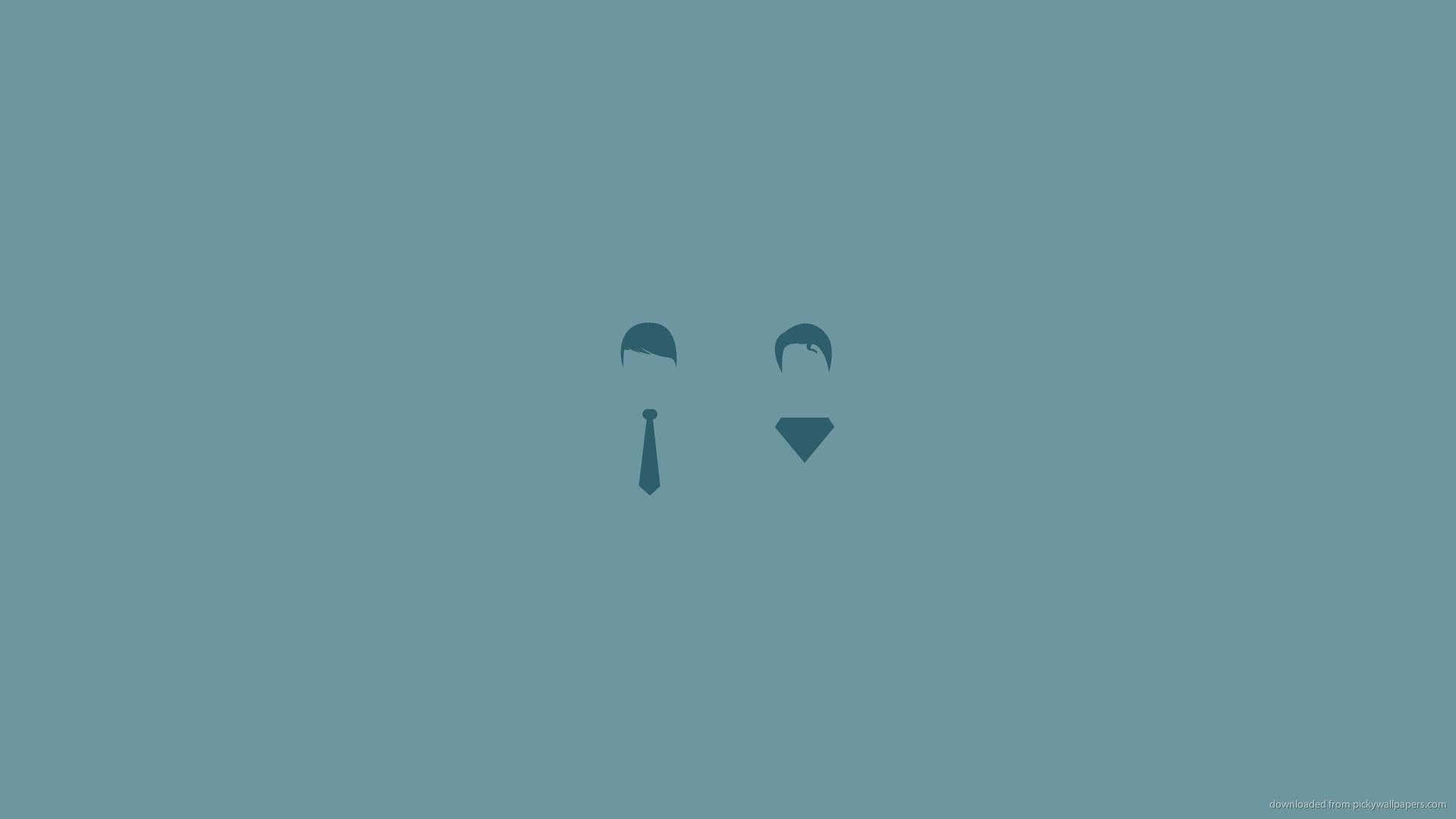 以Tumblr Minimalist壁紙享受極簡設計之美 壁紙 — 在柔和的深青色背景上，由深青色形狀組成的極簡抽象面孔。