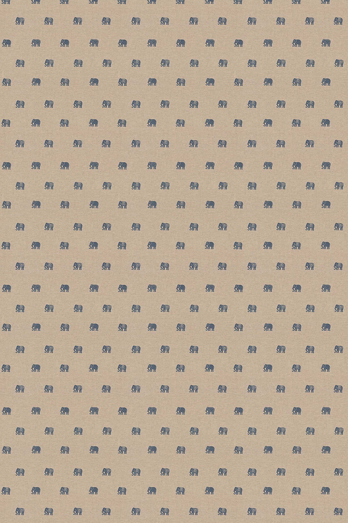 簡約現代的 Tumblr 白色背景 壁紙 — 米色紋理牆紙上重複的小藍象圖案。