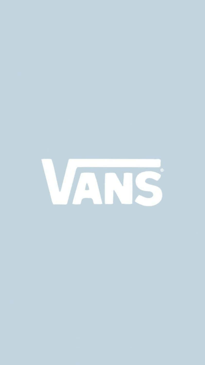 時尚 Tumblr 白色背景設計 壁紙 — 白色Vans標誌居中於純淺藍色背景上。