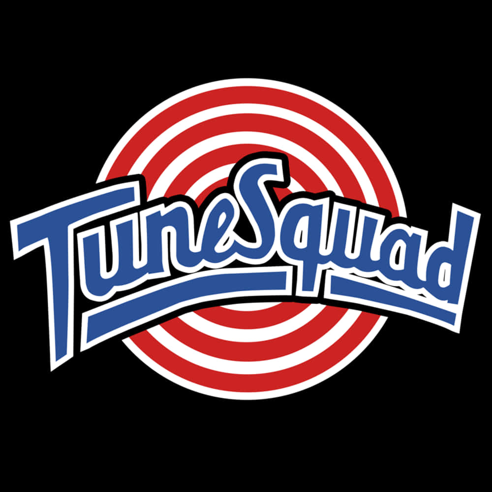 TuneSquad 標誌，帶有紅色白色靶心和藍色風格化文字，背景為黑色。