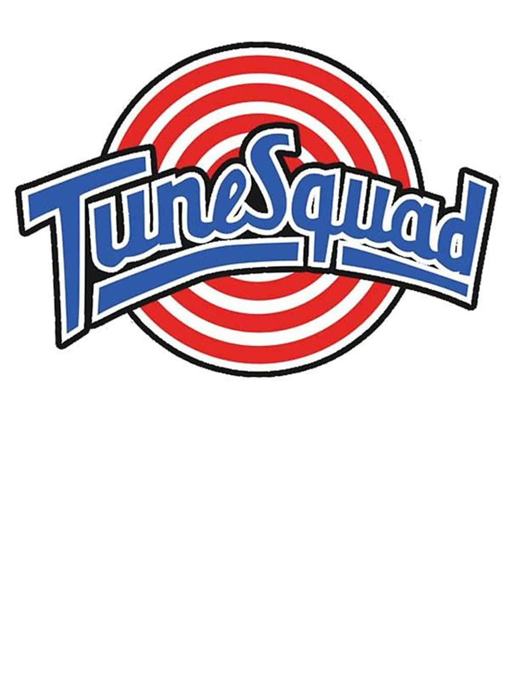 TuneSquad 標誌，藍色文字位於紅色和白色靶心圓圈上方。