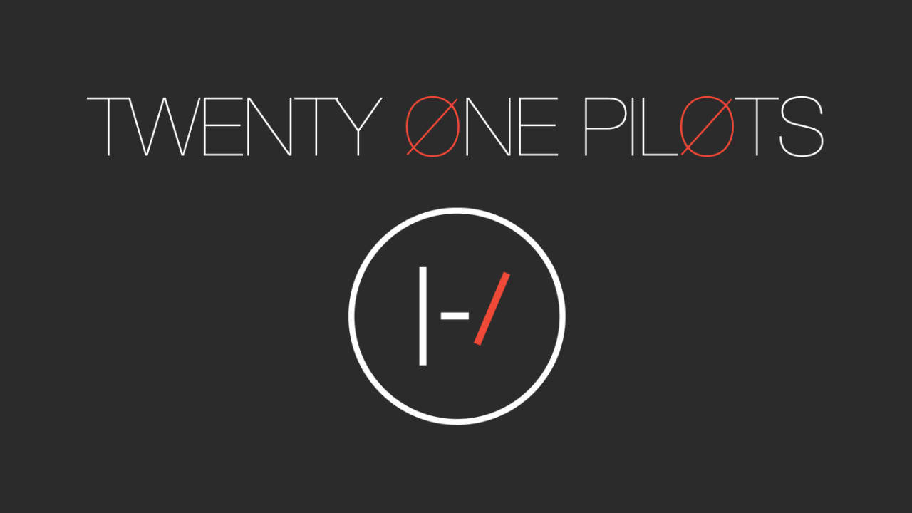 Twenty One Pilots 樂隊標誌，帶有風格化文字和圓形符號。