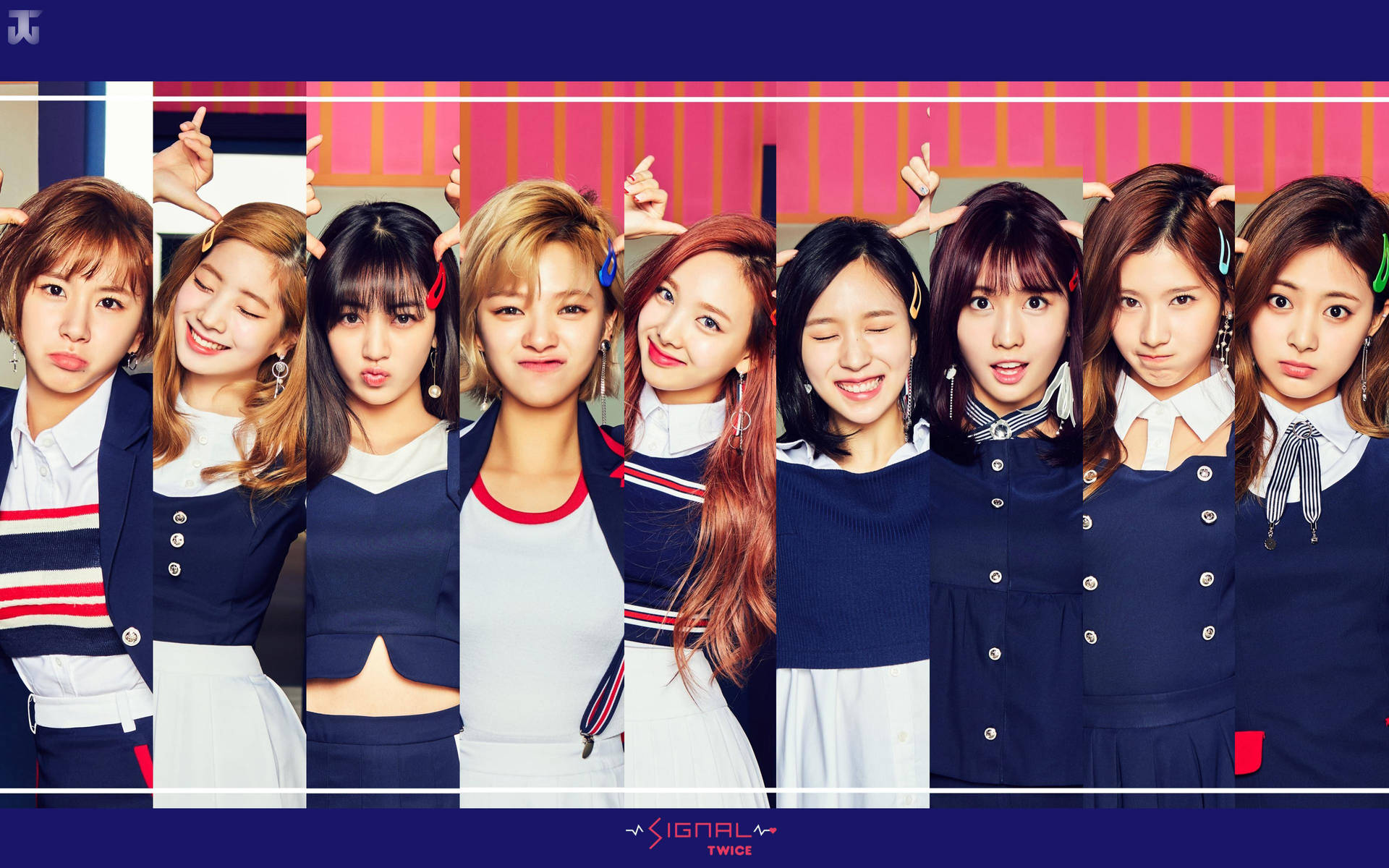 TWICE 藍色校服壁紙