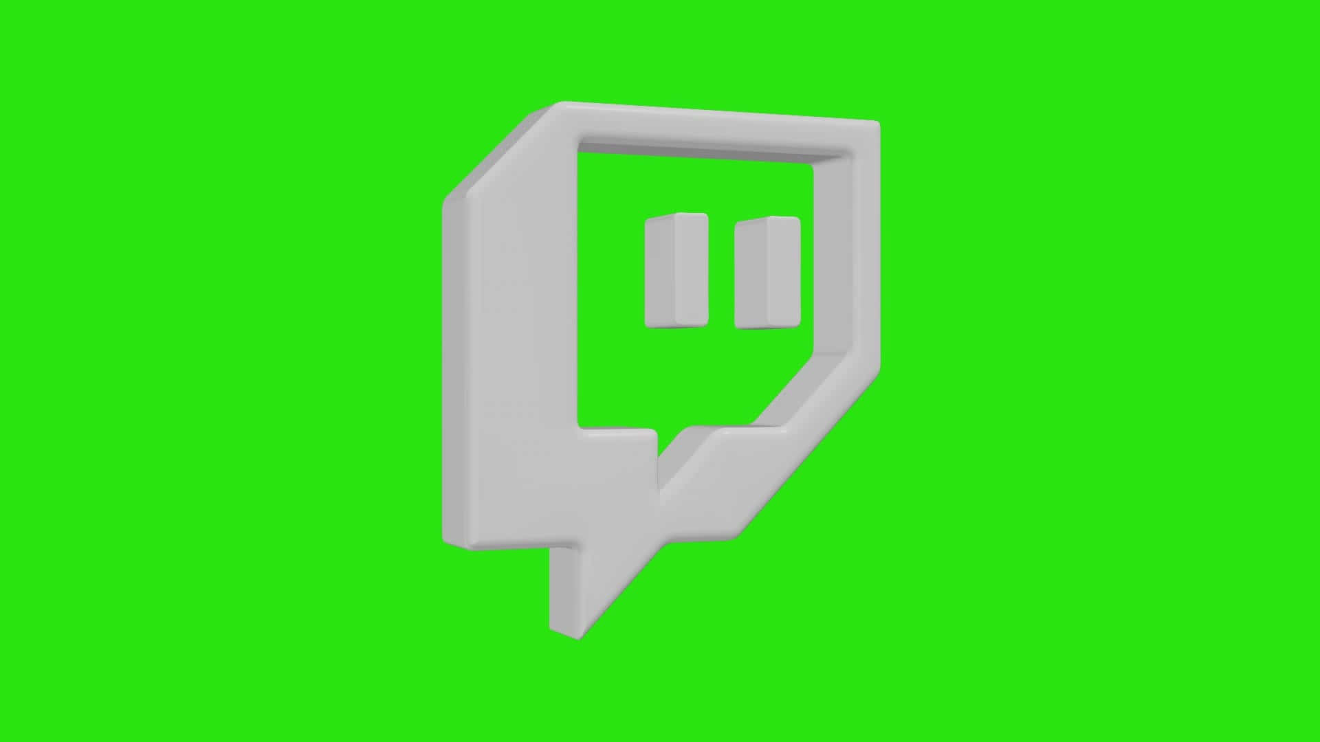 綠色螢幕上的白色Twitch標誌圖示