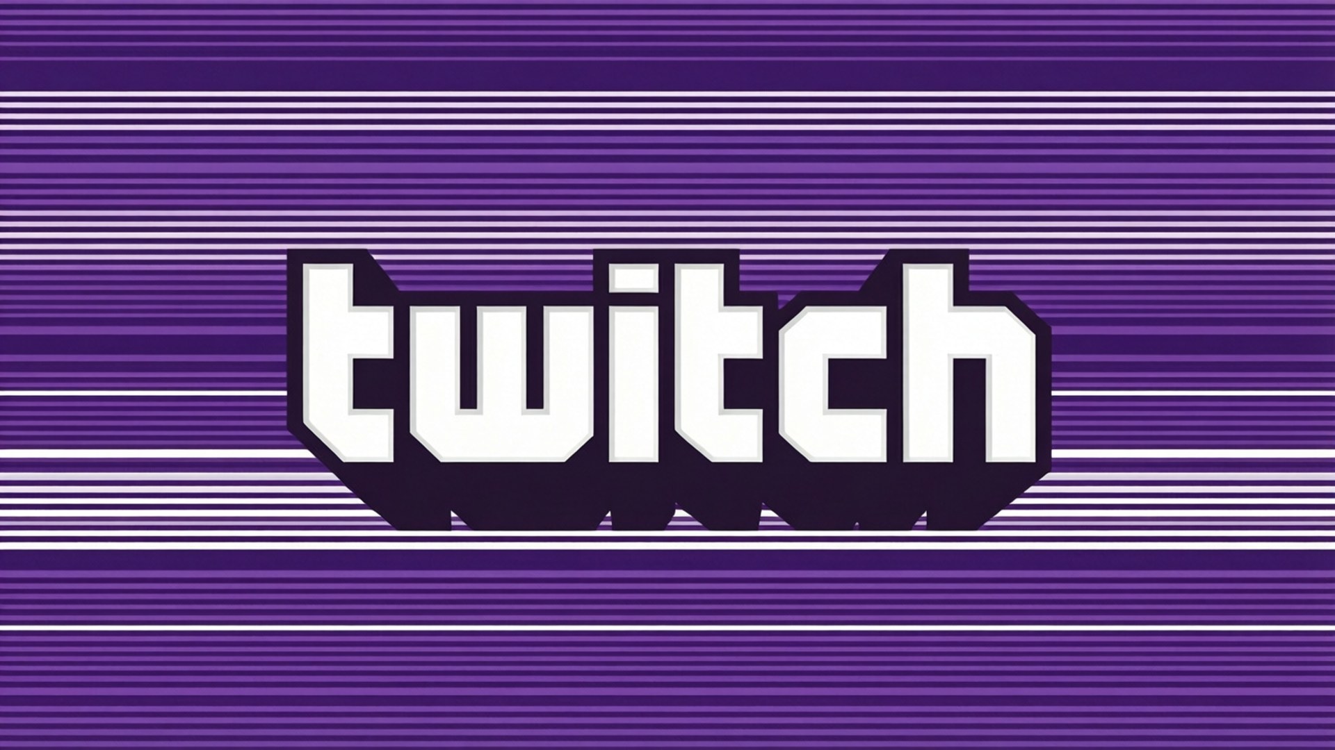 紫色背景上帶有白色水平條紋的 Twitch 標誌