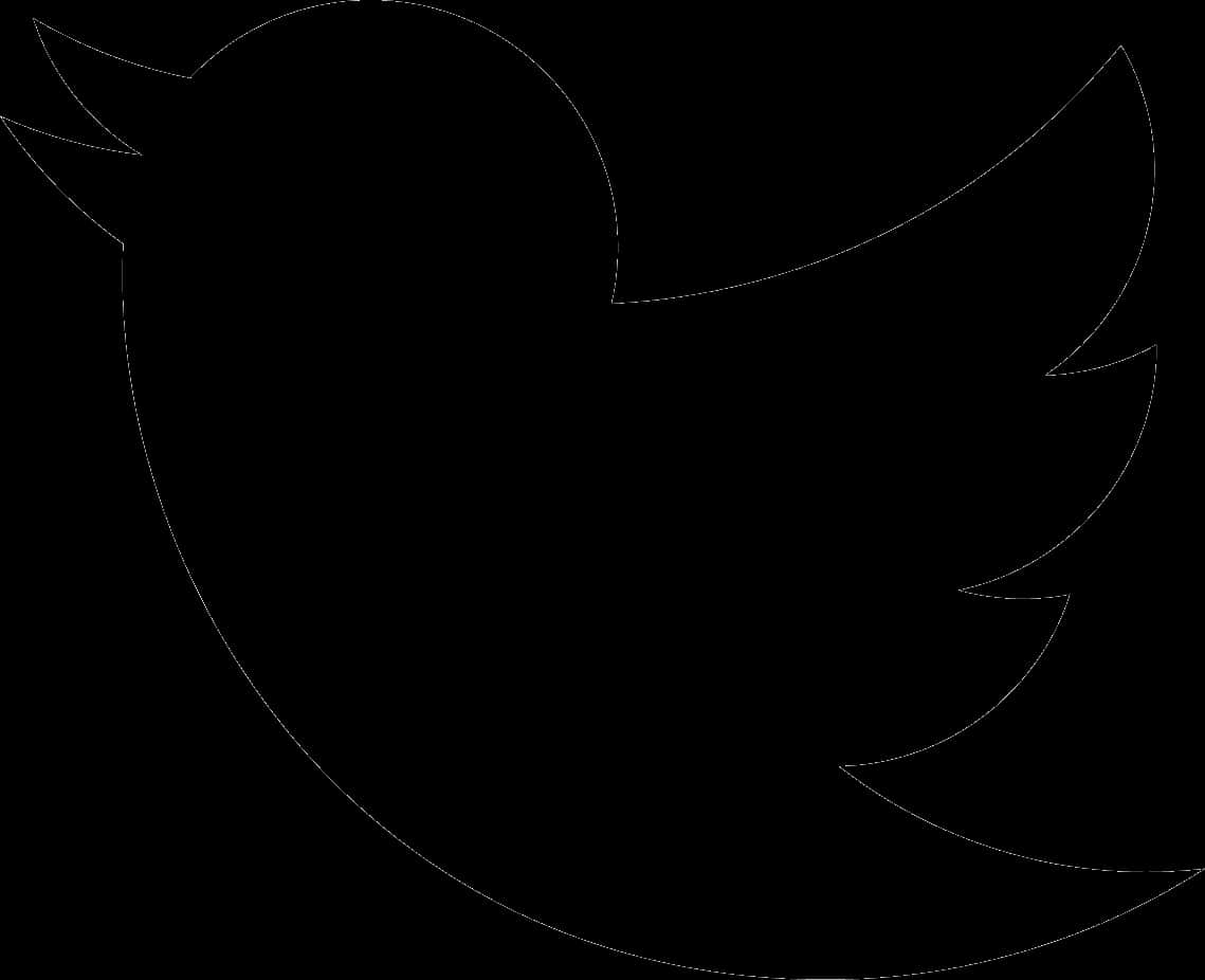 黑色Twitter鳥形剪影 壁紙 — 在純黑色背景上的Twitter鳥標誌的極簡白色輪廓。