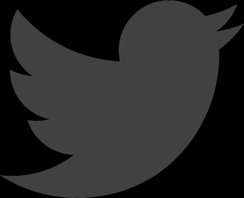 Twitter 標誌黑色剪影 壁紙 — 在純黑色背景上的簡約深灰色Twitter鳥標誌。