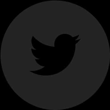 Twitter 鳥標誌黑底 壁紙 — 一個極簡的黑色Twitter鳥標誌，居中在深灰色圓形背景上。