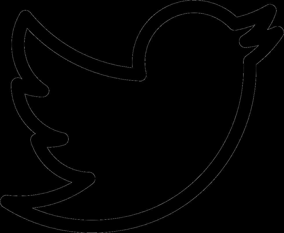 Twitter 鳥標誌黑色輪廓 壁紙 — 在純黑色背景上，一個極簡風格的白色鳥類標誌輪廓。