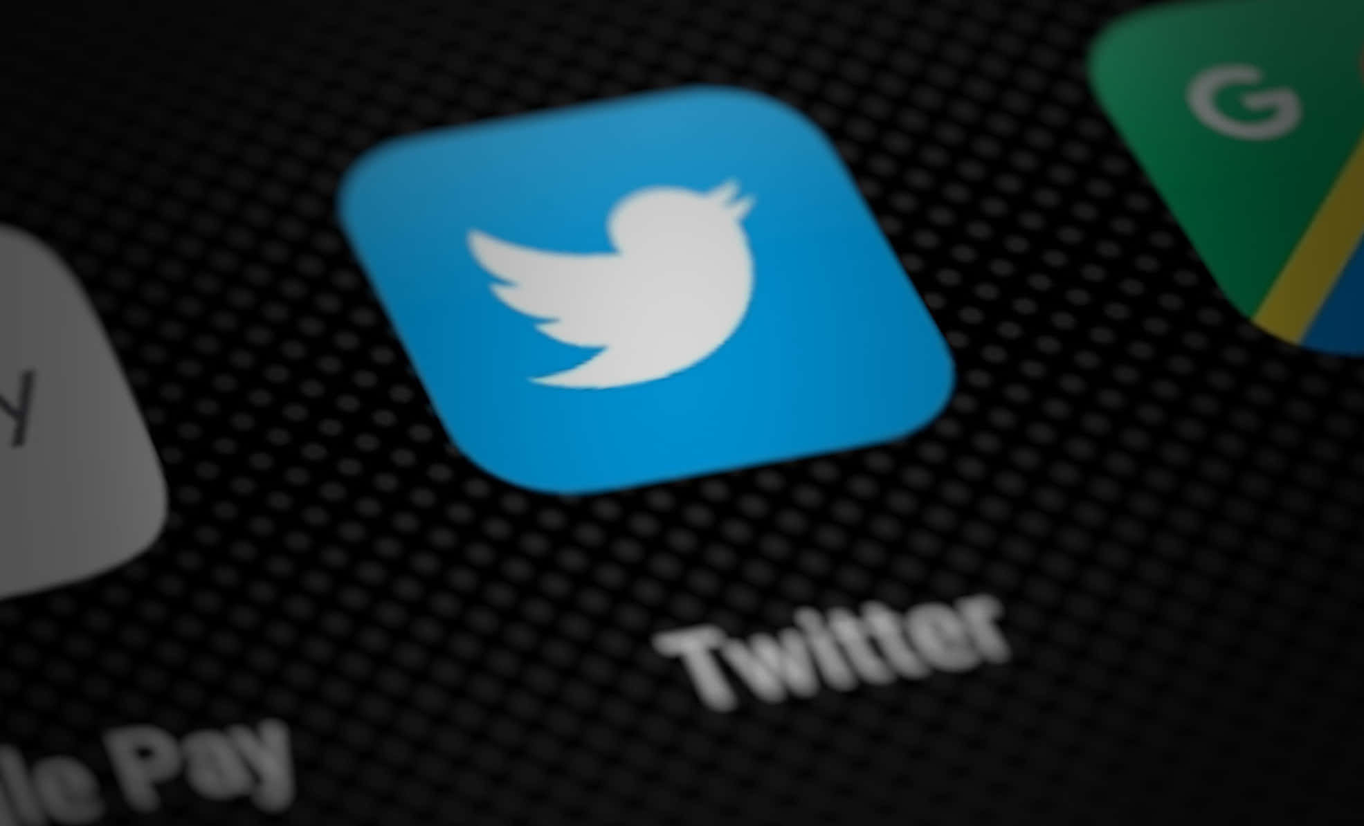Twitter 標誌顯示在黑色螢幕上 壁紙