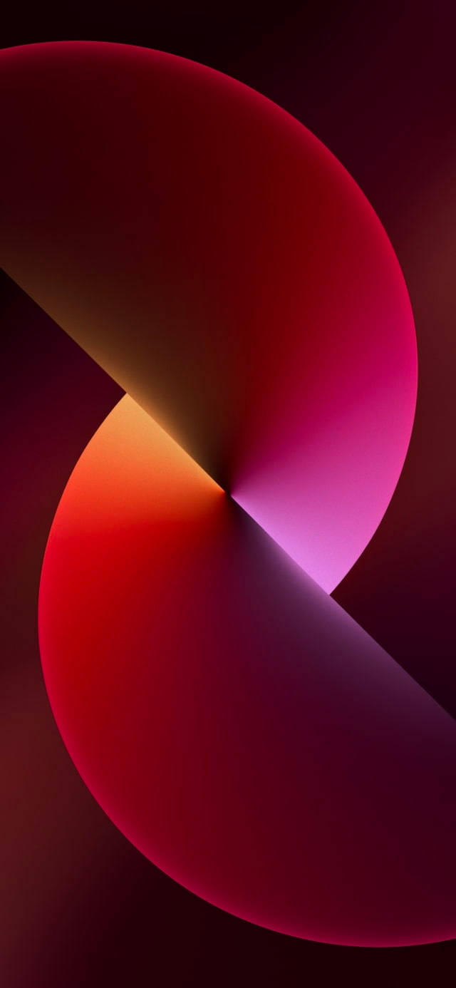 抽象數位藝術，帶有紅色、粉紅色和橙色的相交發光曲線。