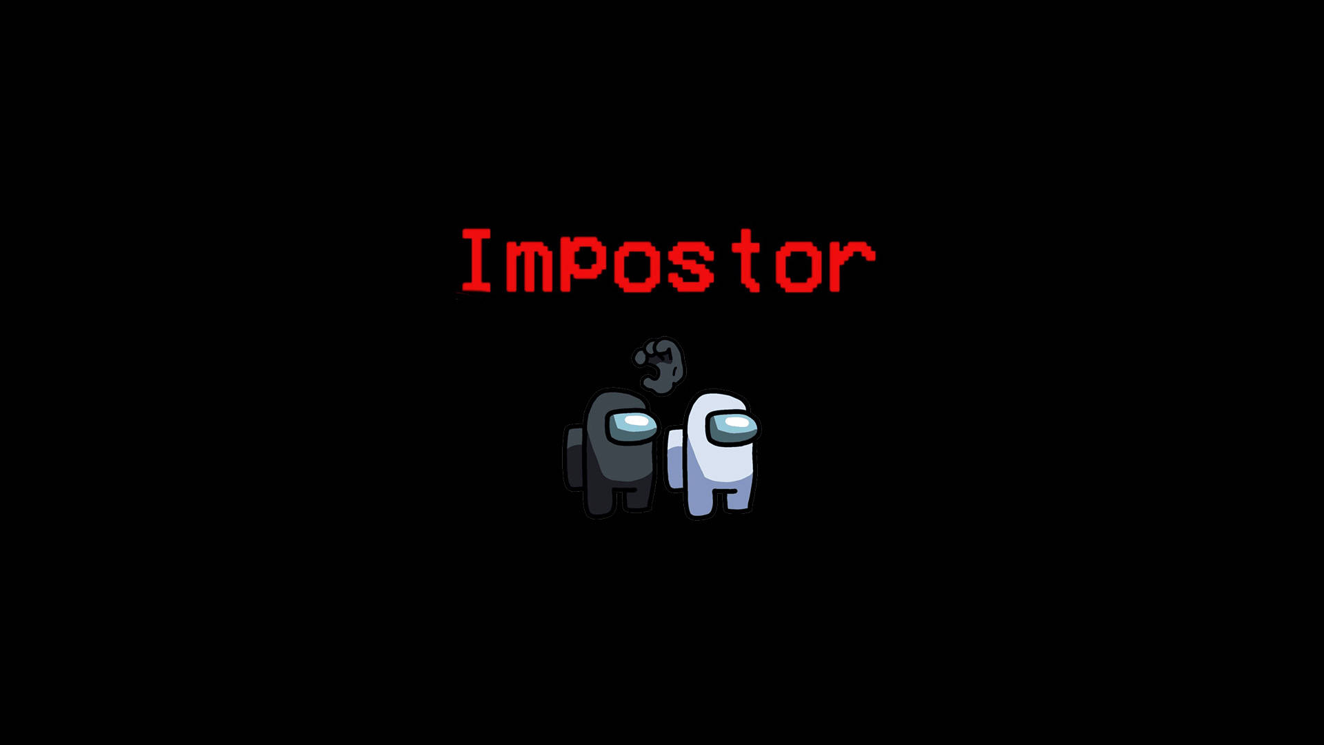 兩個像素化的船員，上方有紅色 'Impostor' 文字，背景為黑色。