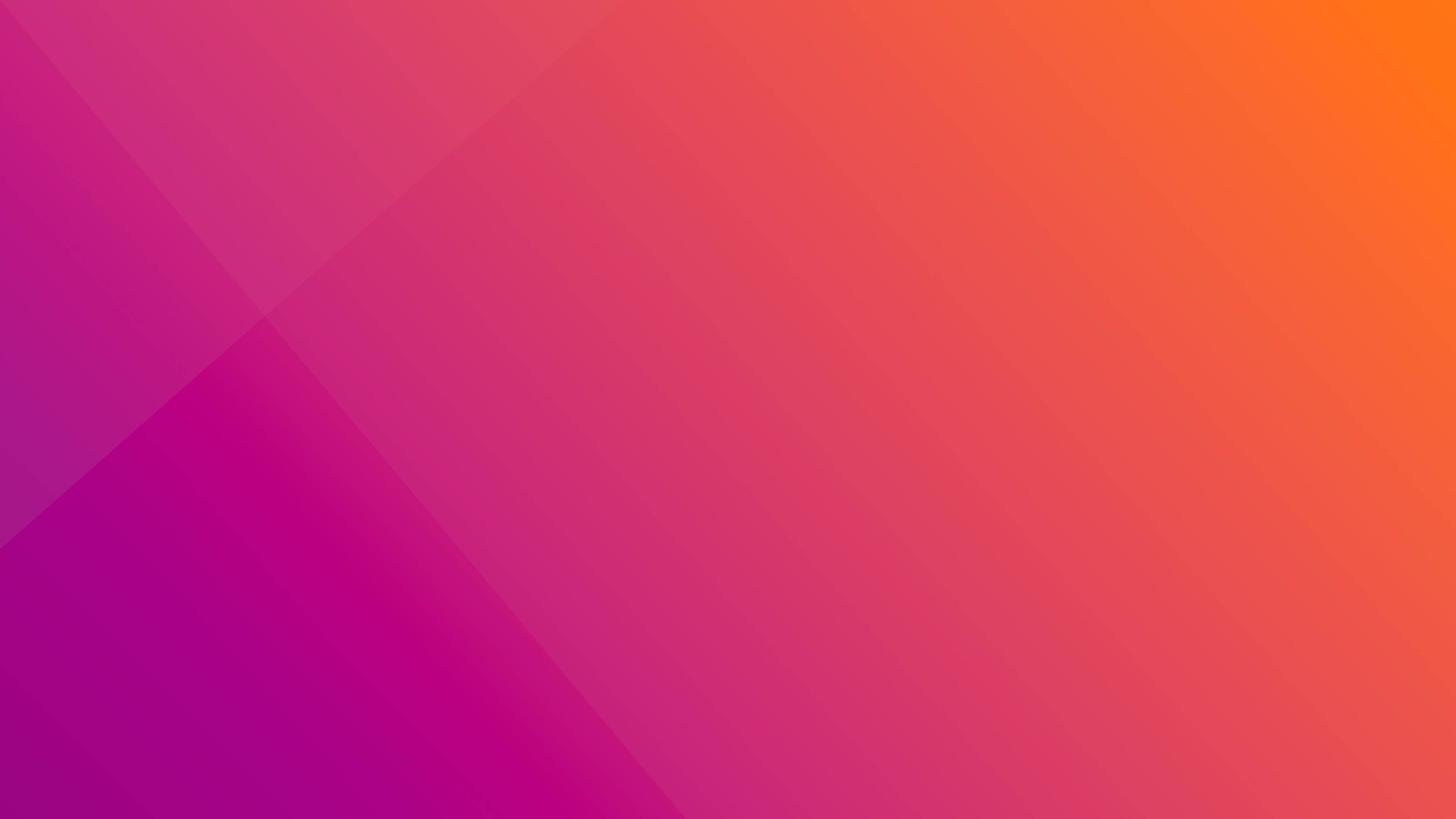 Ubuntu 純淨漸層 HD 壁紙 — 充滿活力的漸變壁紙，帶有從洋紅色到橙色的對角線條紋。