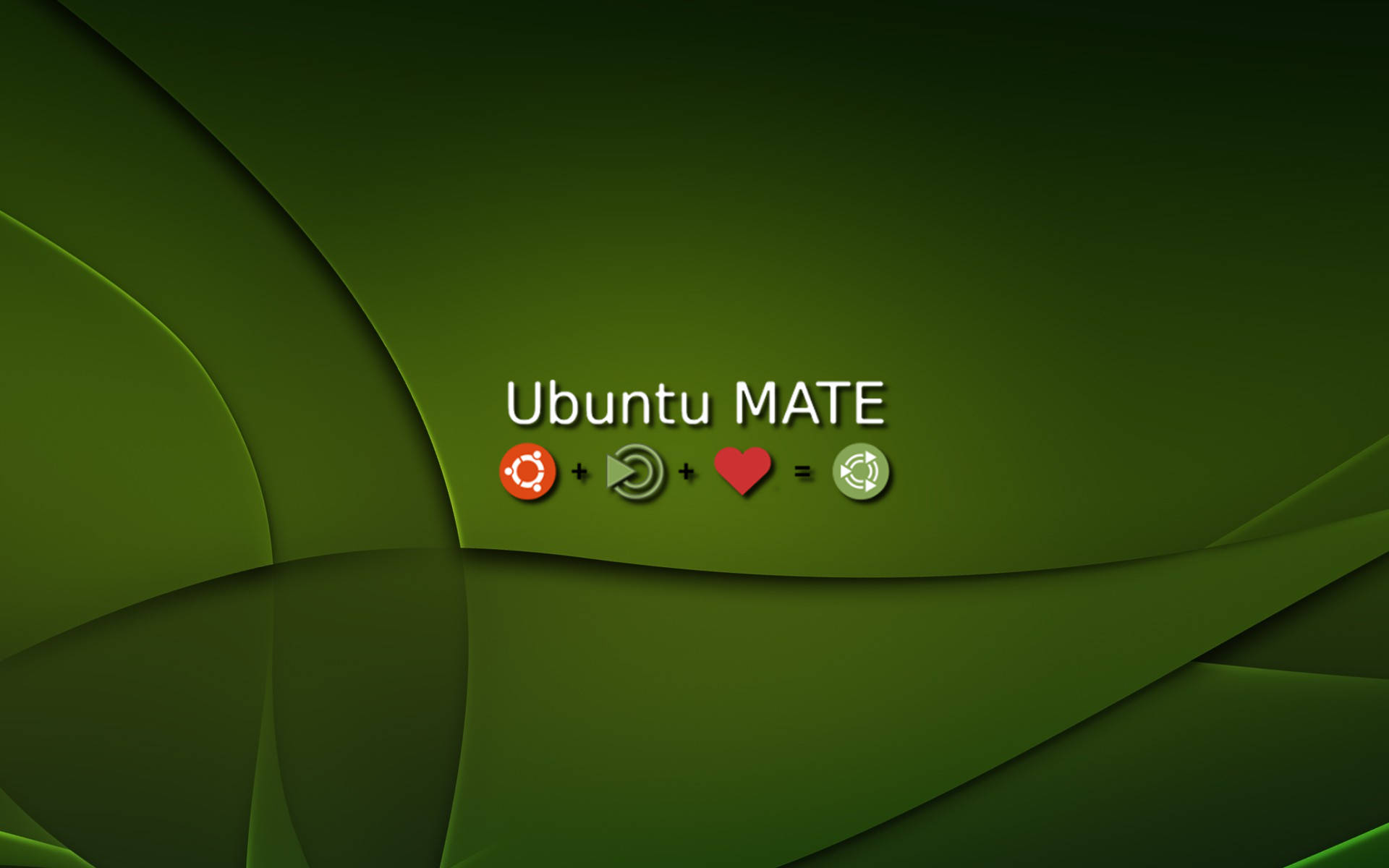 Ubuntu MATE 標誌帶有符號，位於綠色抽象背景上
