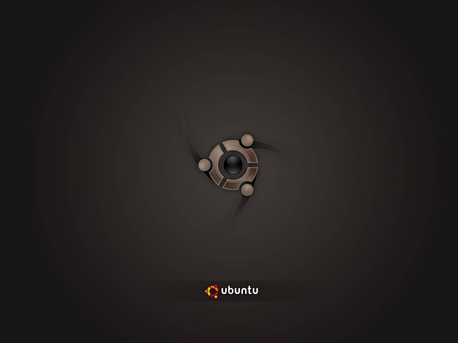 深色背景上帶有微妙光線漸變的 Ubuntu 標誌。