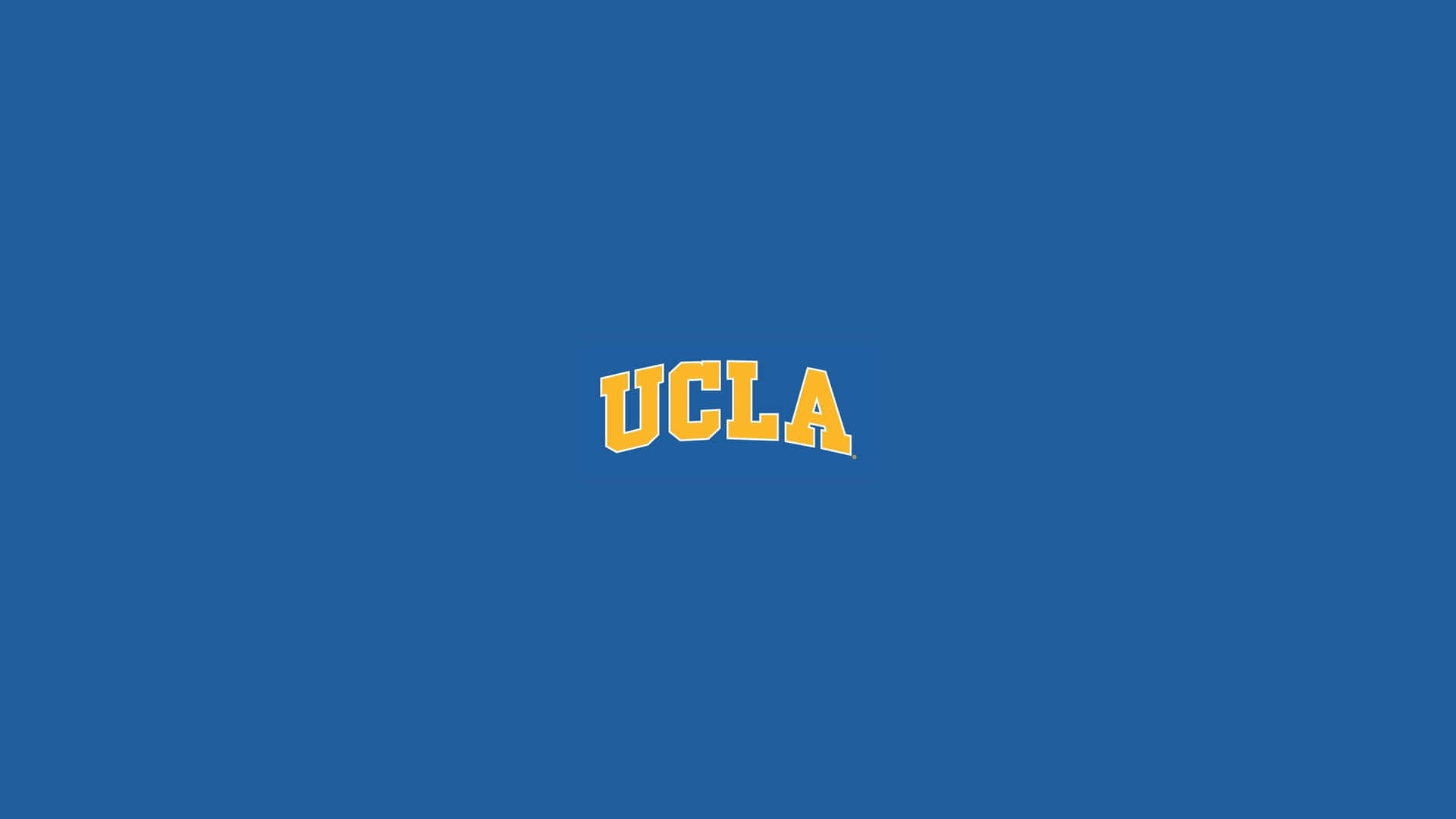 藍色背景上的黃色UCLA標誌