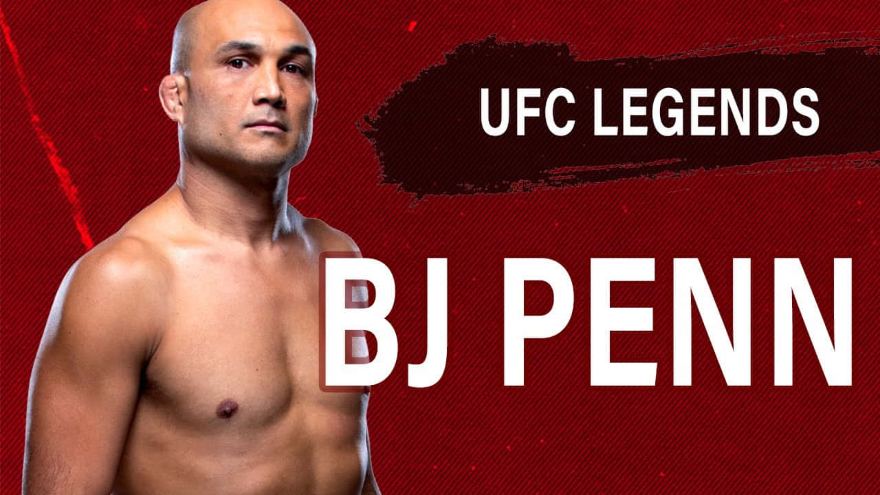 BJ Penn UFC Legends宣傳圖像，帶有紅色紋理背景。