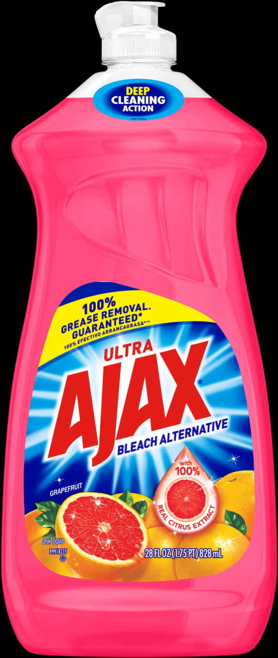 Ultra Ajax 洗碗精（檸檬香型） 壁紙 — 一瓶亮粉紅色的Ajax Ultra洗潔精，帶有西柚香味和漂白劑替代標籤。