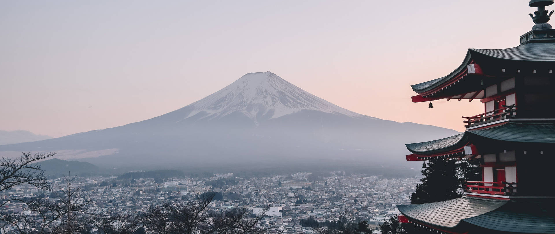 超寬屏4K富士山雪景