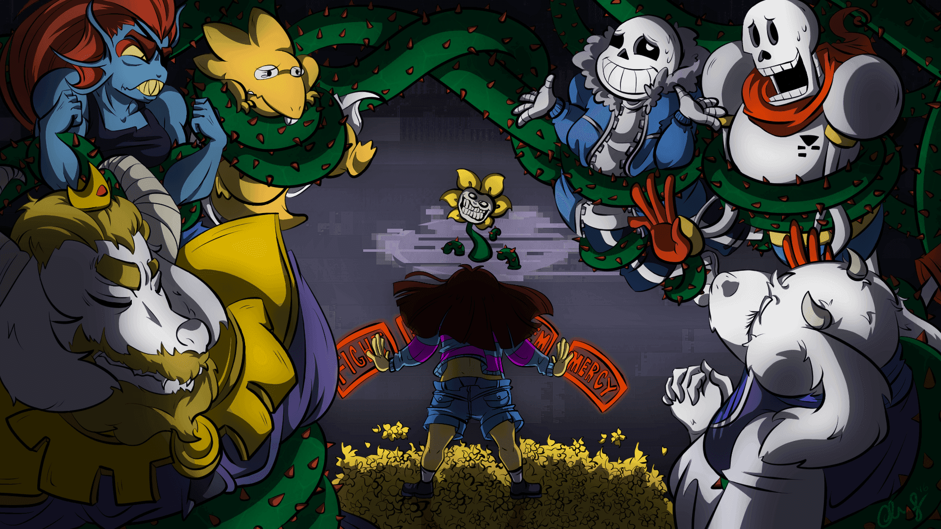Undertale 遊戲的迷人世界 壁紙
