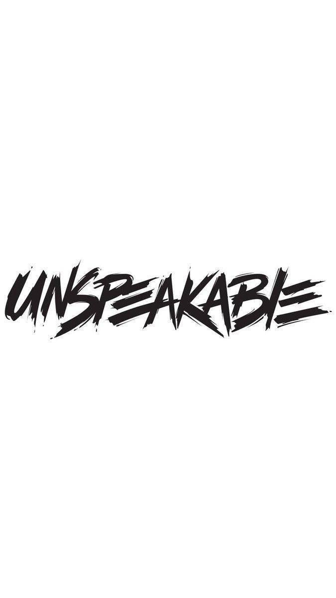 白色背景上顯示粗體黑色刷字文字「unspeakable」。