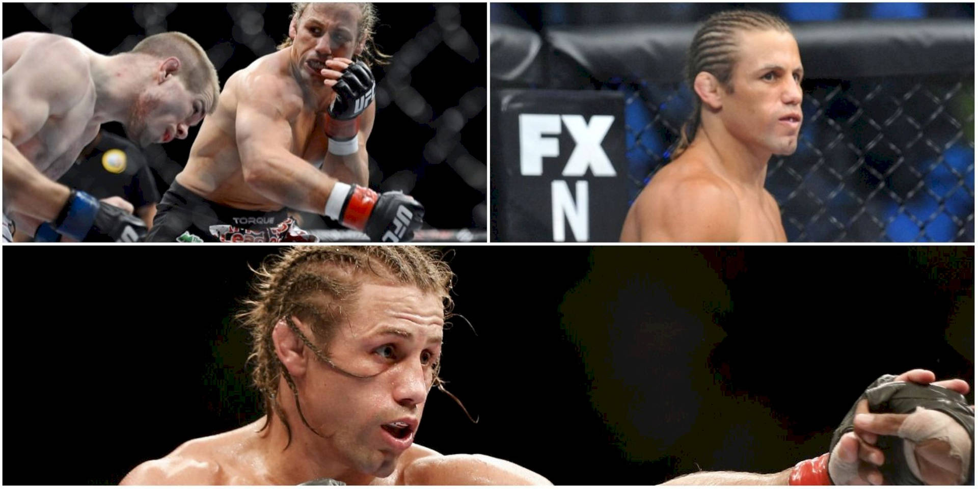 兩名男性MMA選手在八角籠內進行比賽。
