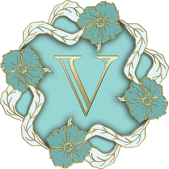 花卉字母V設計 壁紙