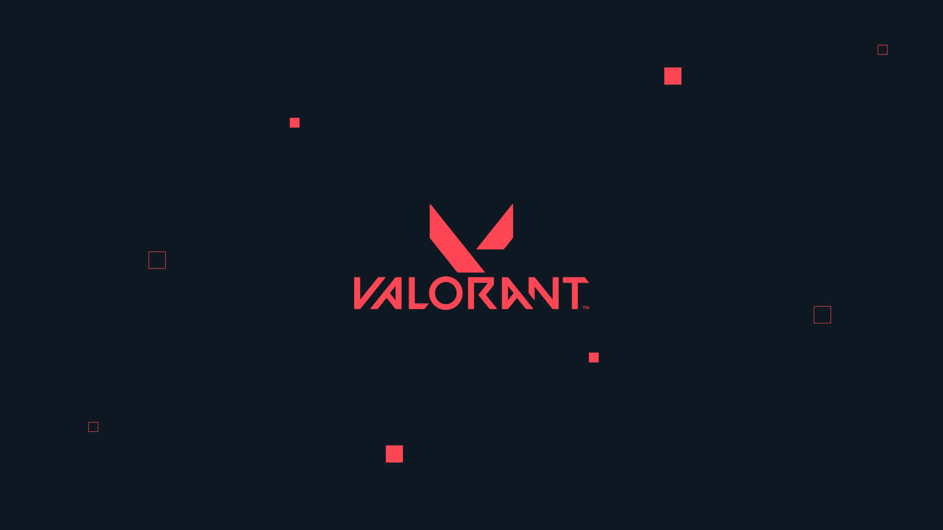 深色背景上帶有紅色方塊的 Valorant 標誌