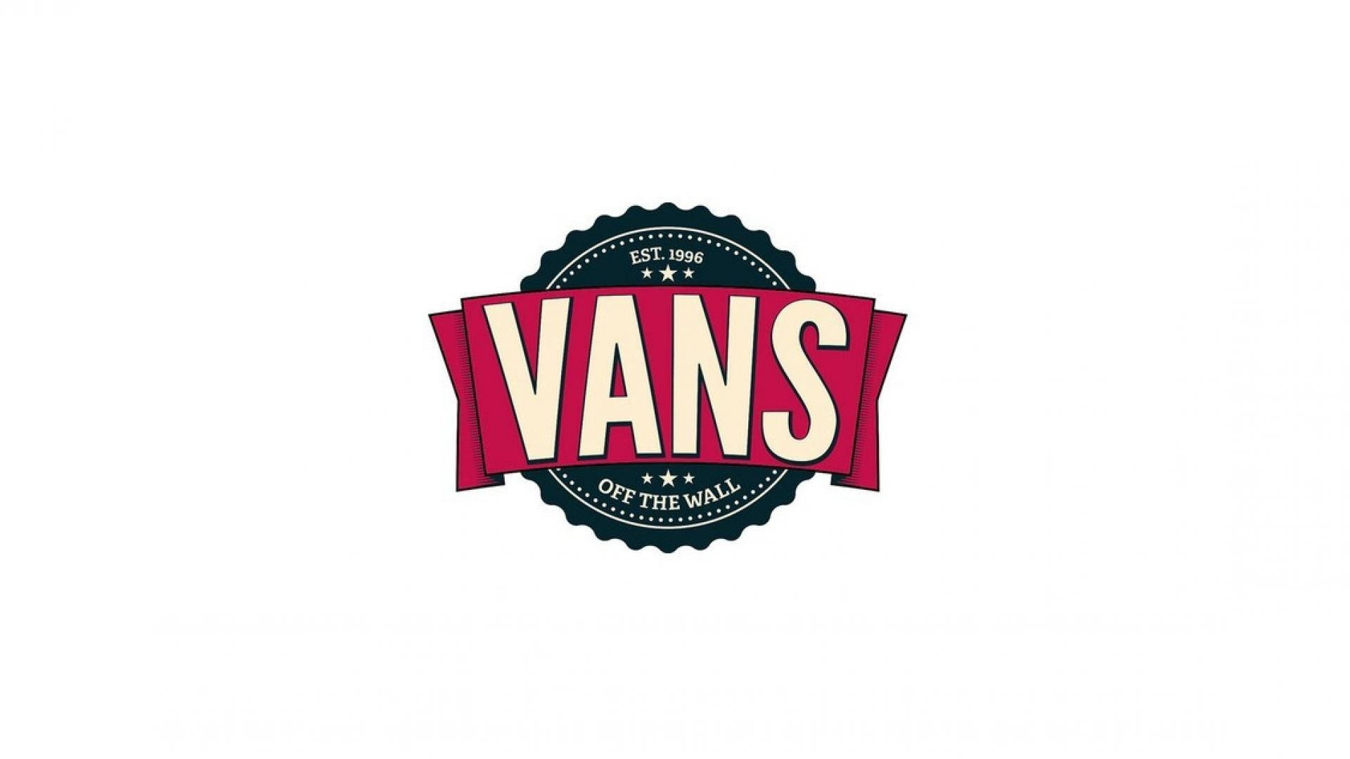 帶有紅色絲帶和黑色印章的Vans品牌標誌。